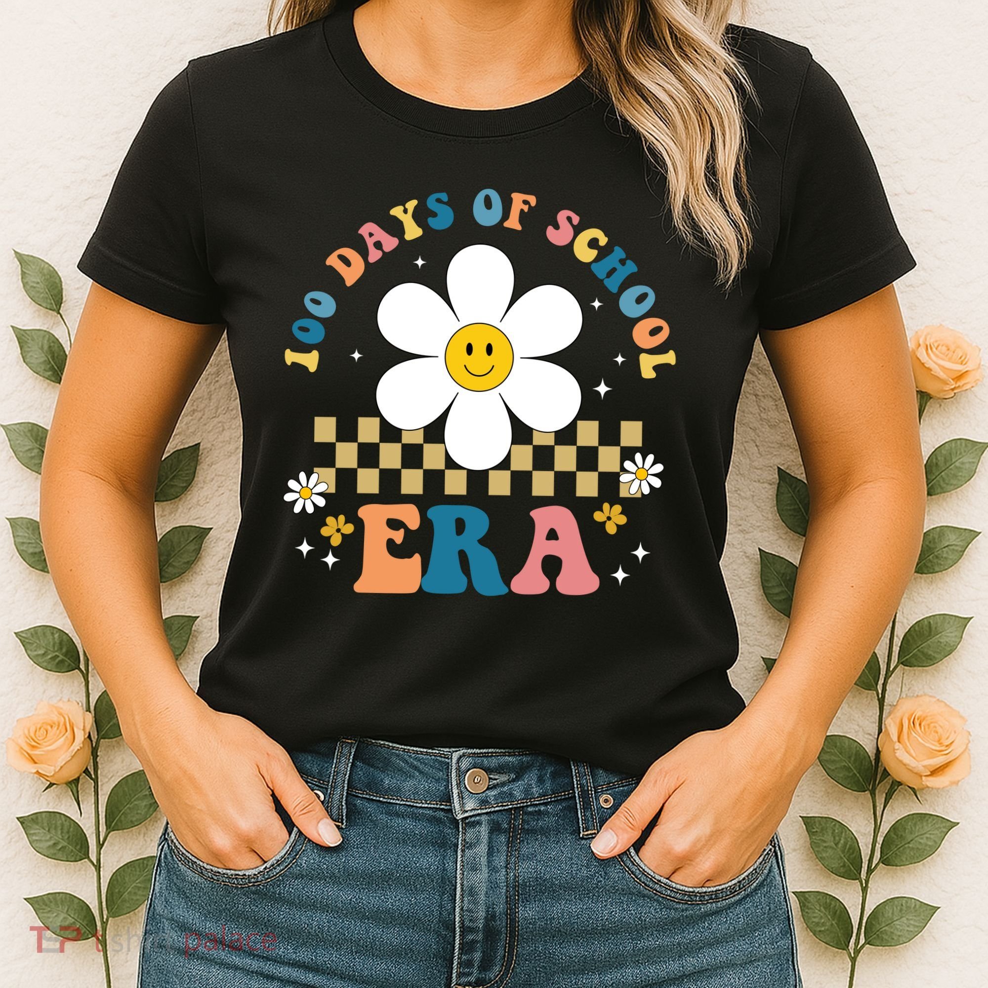 100 Days Of School Era Sunflower Cute Women's T-Shirt