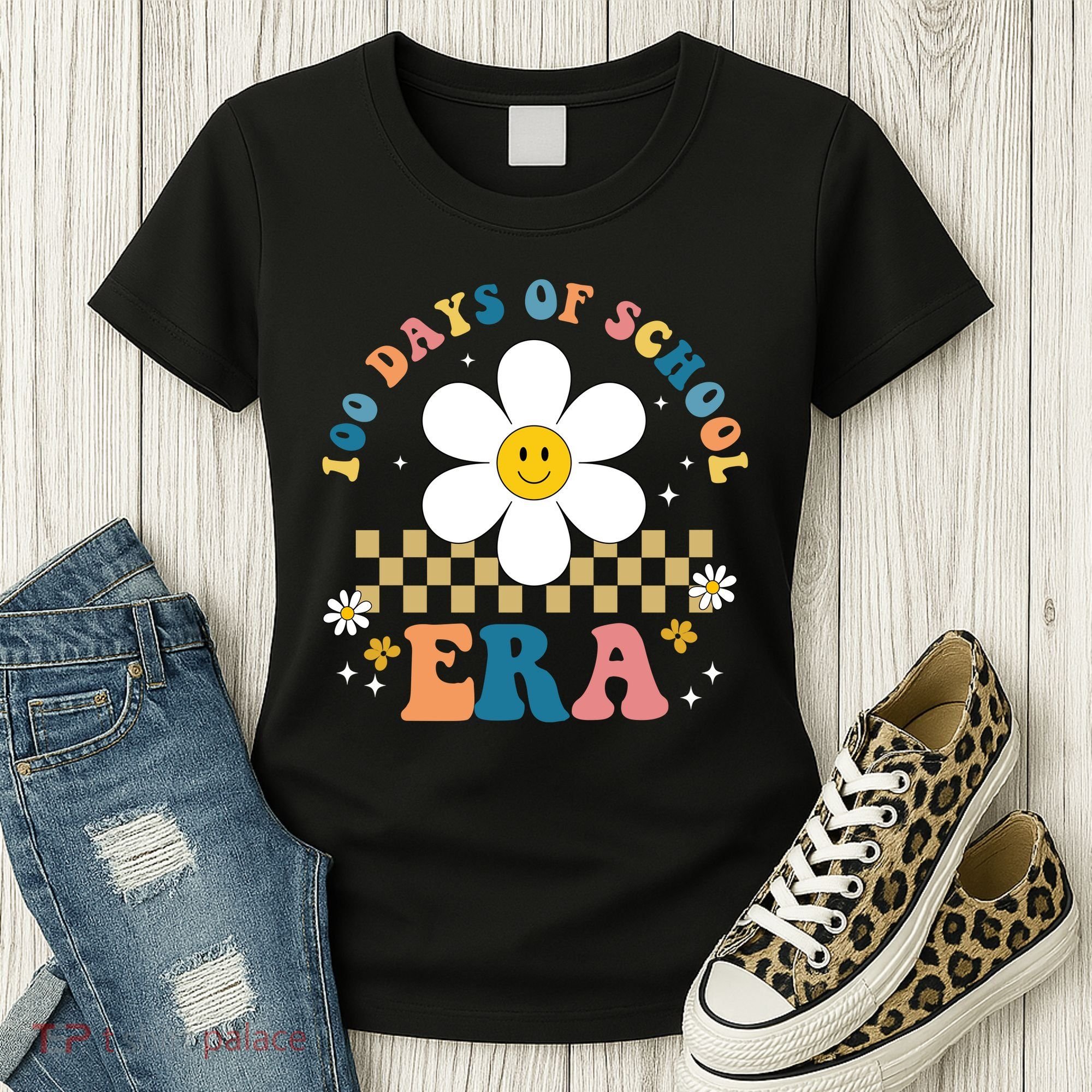100 Days Of School Era Sunflower Cute Women's T-Shirt