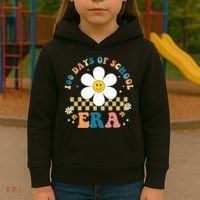 100 Days Of School Era Sunflower Cute Kids Hoodie thumb 3