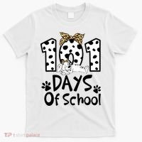 101 Days Of School Dalmatian Dog Boys Girls 100 Days Smarter T-Shirt thumb 0