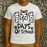 101 Days Of School Dalmatian Dog Boys Girls 100 Days Smarter T-Shirt thumb 3