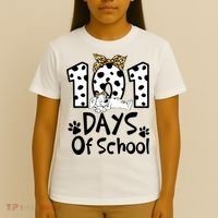 101 Days Of School Dalmatian Dog Boys Girls 100 Days Smarter T-Shirt thumb 4