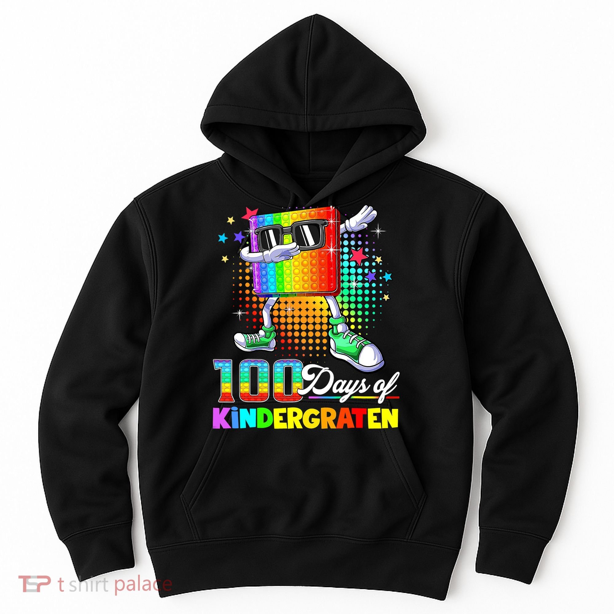100 Days Of Kindergarten School Teacher 100th Day Pop Hoodie