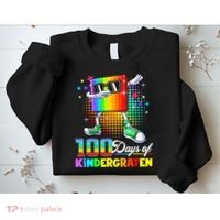 100 Days Of Kindergarten School Teacher 100th Day Pop Sweatshirt thumb 2