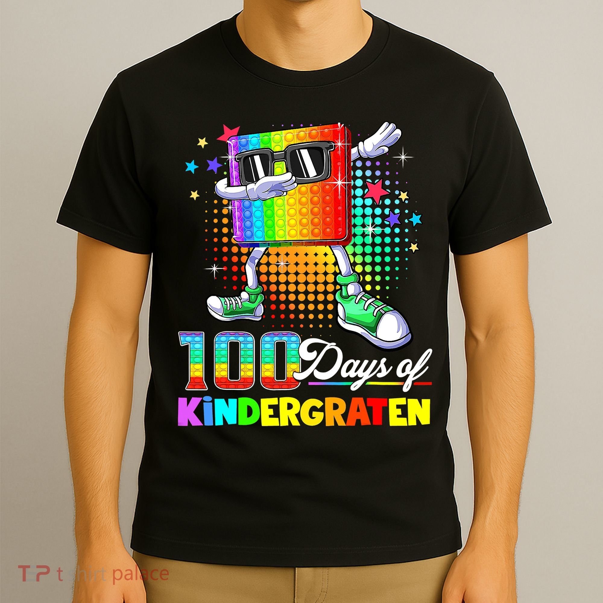 100 Days Of Kindergarten School Teacher 100th Day Pop T-Shirt