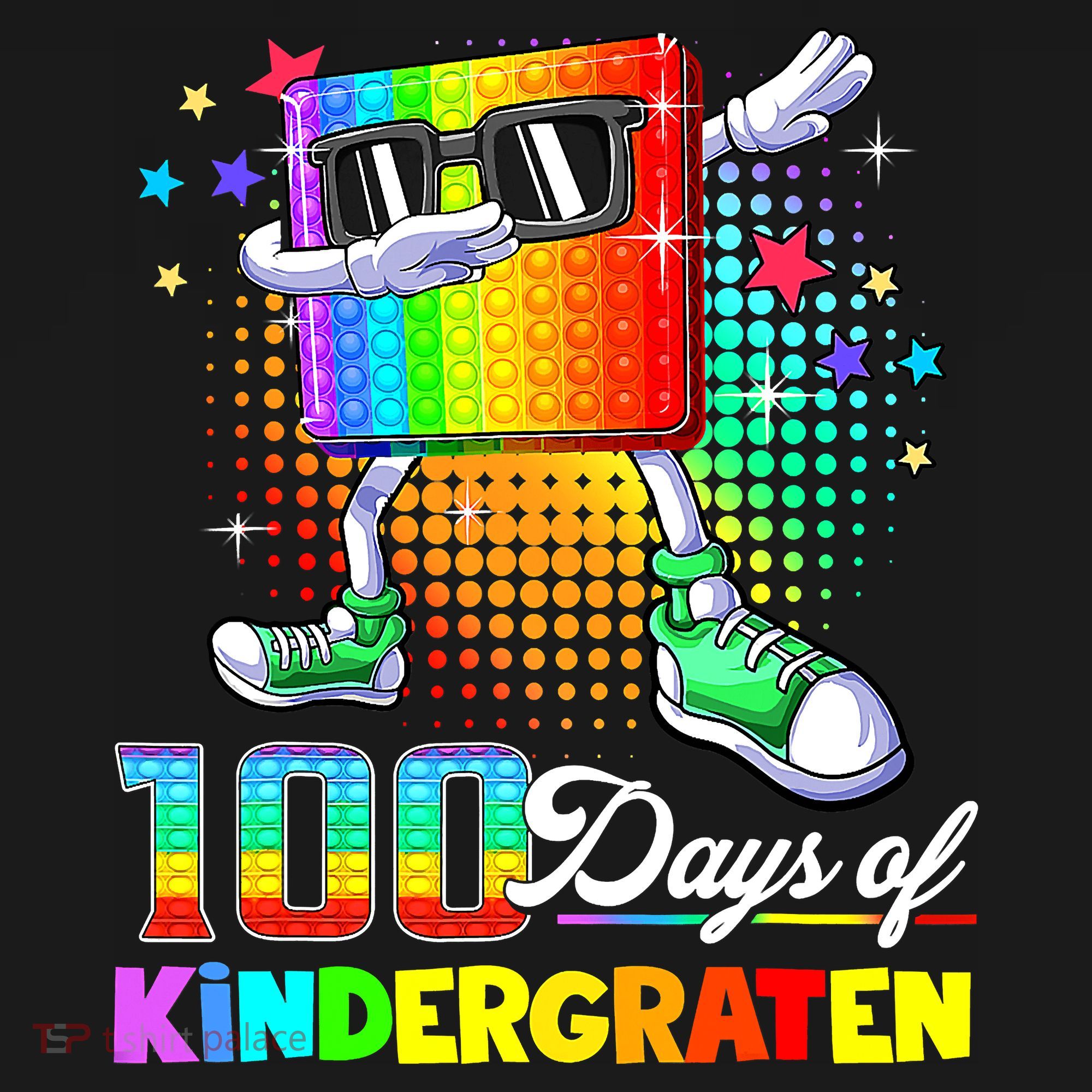 100 Days Of Kindergarten School Teacher 100th Day Pop T-Shirt