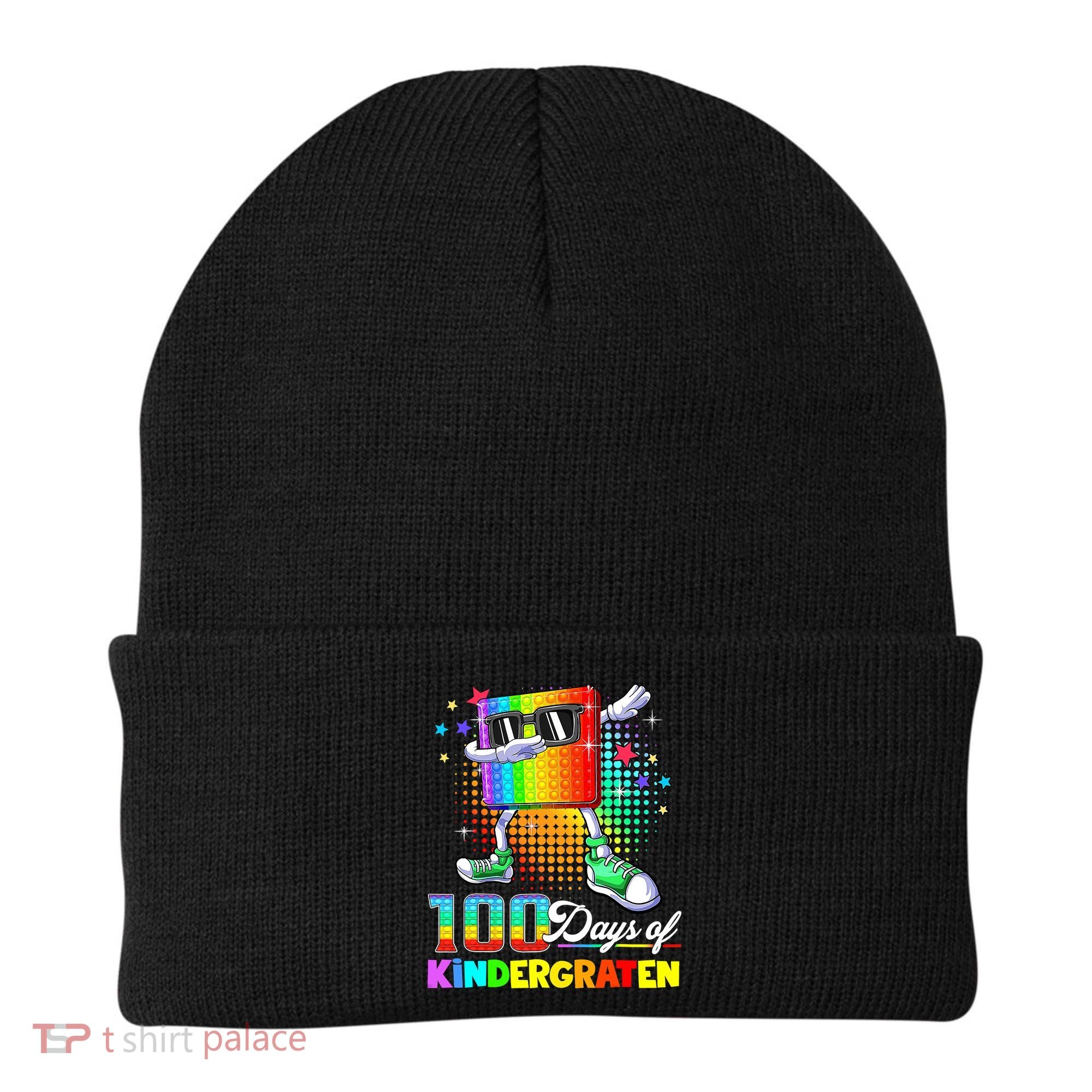 100 Days Of Kindergarten School Teacher 100th Day Pop Beanie