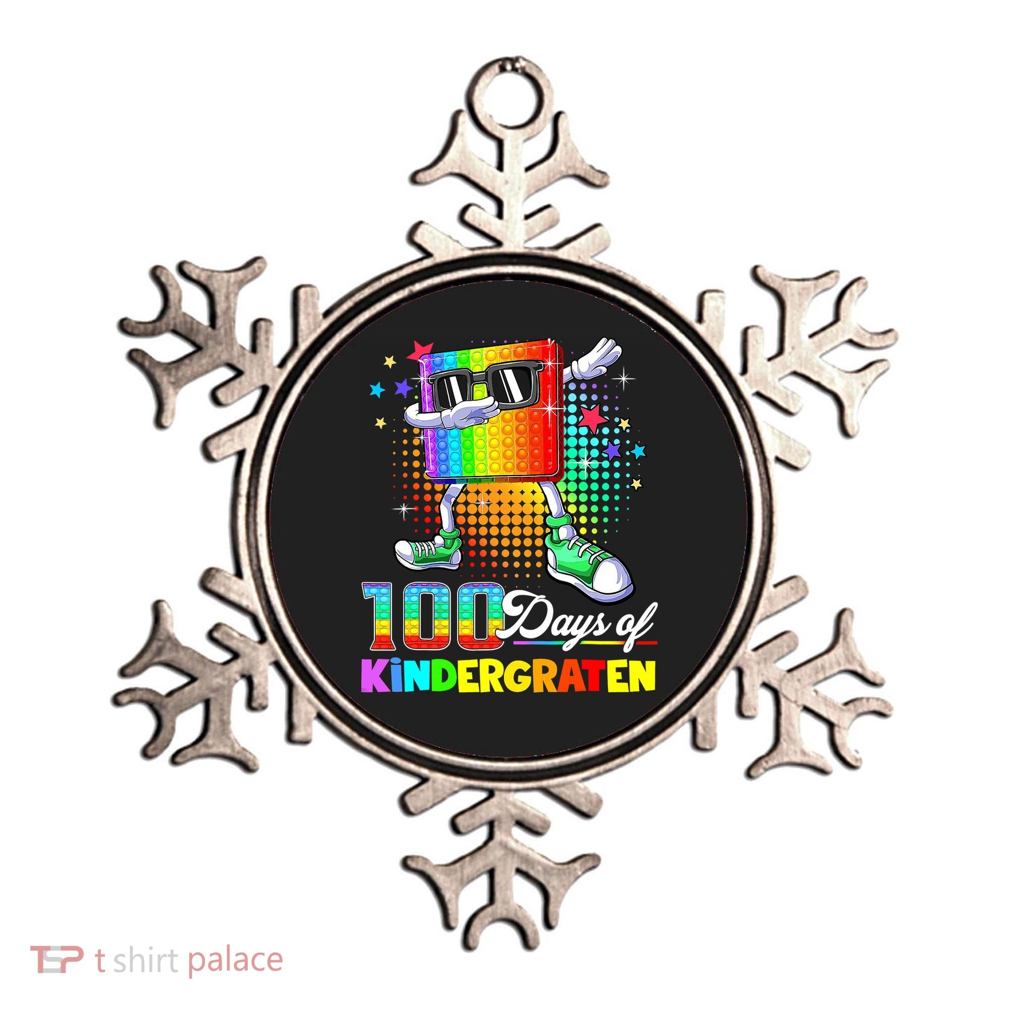 100 Days Of Kindergarten School Teacher 100th Day Pop Ornament