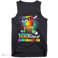 100 Days Of Kindergarten School Teacher 100th Day Pop Tank Top thumb 0