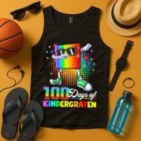 100 Days Of Kindergarten School Teacher 100th Day Pop Tank Top thumb 4