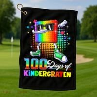 100 Days Of Kindergarten School Teacher 100th Day Pop Golf Towel thumb 1