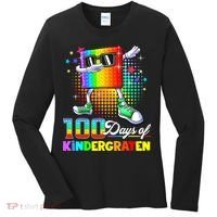 100 Days Of Kindergarten School Teacher 100th Day Pop Women's Long Sleeve Shirt thumb 0