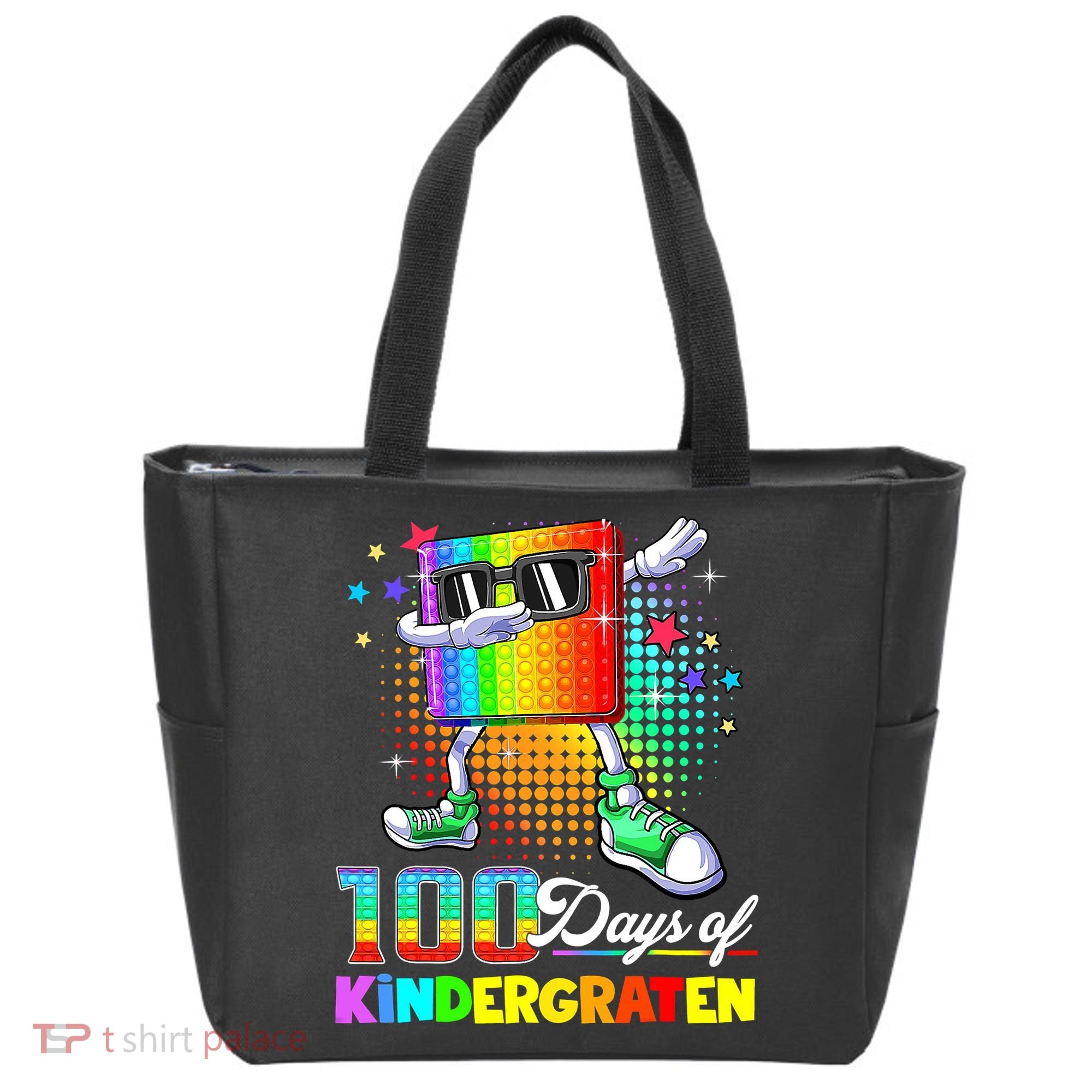 100 Days Of Kindergarten School Teacher 100th Day Pop Tote Bag