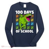 100th Day Of School Boys Kids Dino 100 Days Dinosaur TRex Long Sleeve Shirt thumb 0