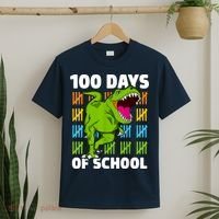 100th Day Of School Boys Kids Dino 100 Days Dinosaur TRex T-Shirt thumb 2
