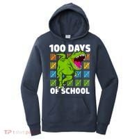 100th Day Of School Boys Kids Dino 100 Days Dinosaur TRex Women's Hoodie thumb 0