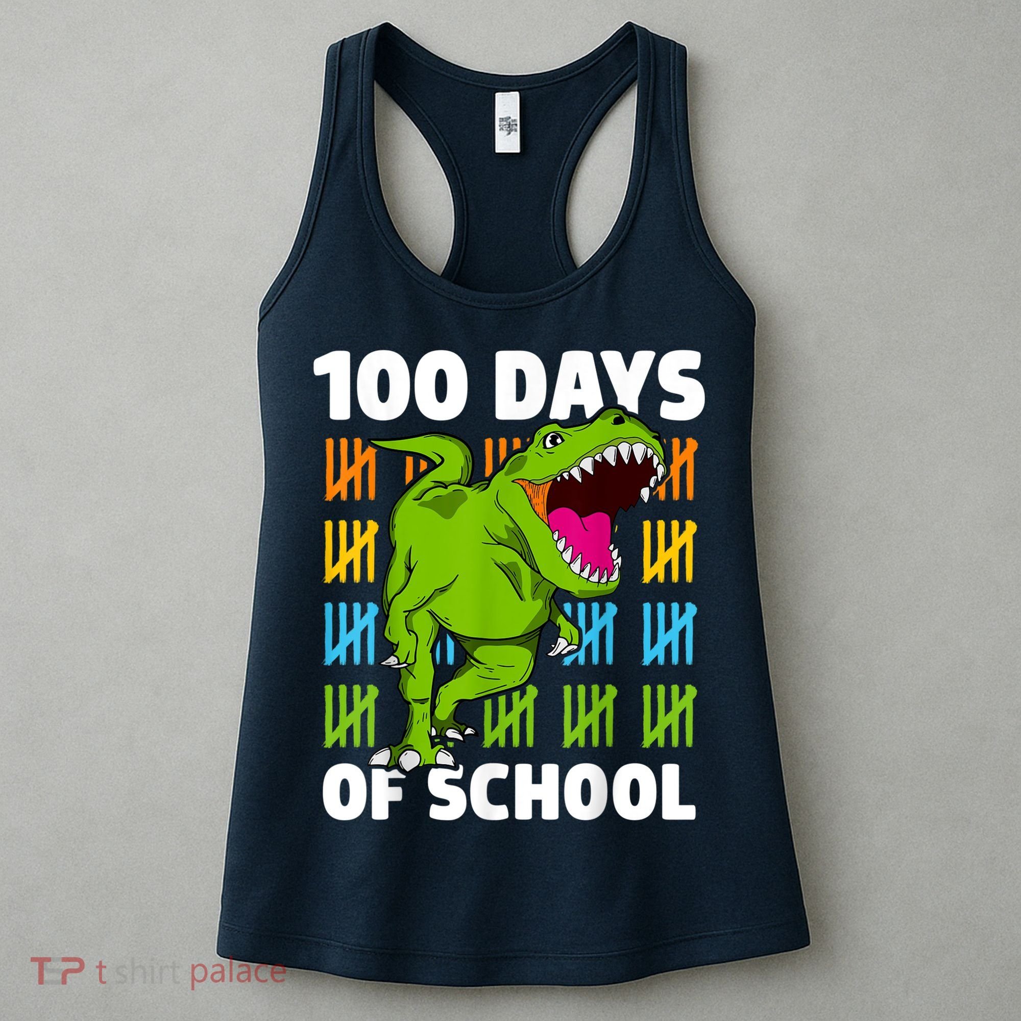 100th Day Of School Boys Kids Dino 100 Days Dinosaur TRex Women's Tank Top
