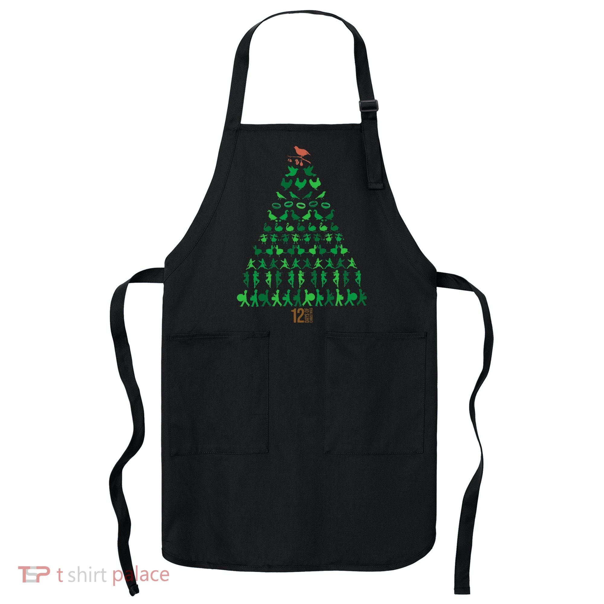 12 Days of Christmas Tree Classic Holiday  Apron