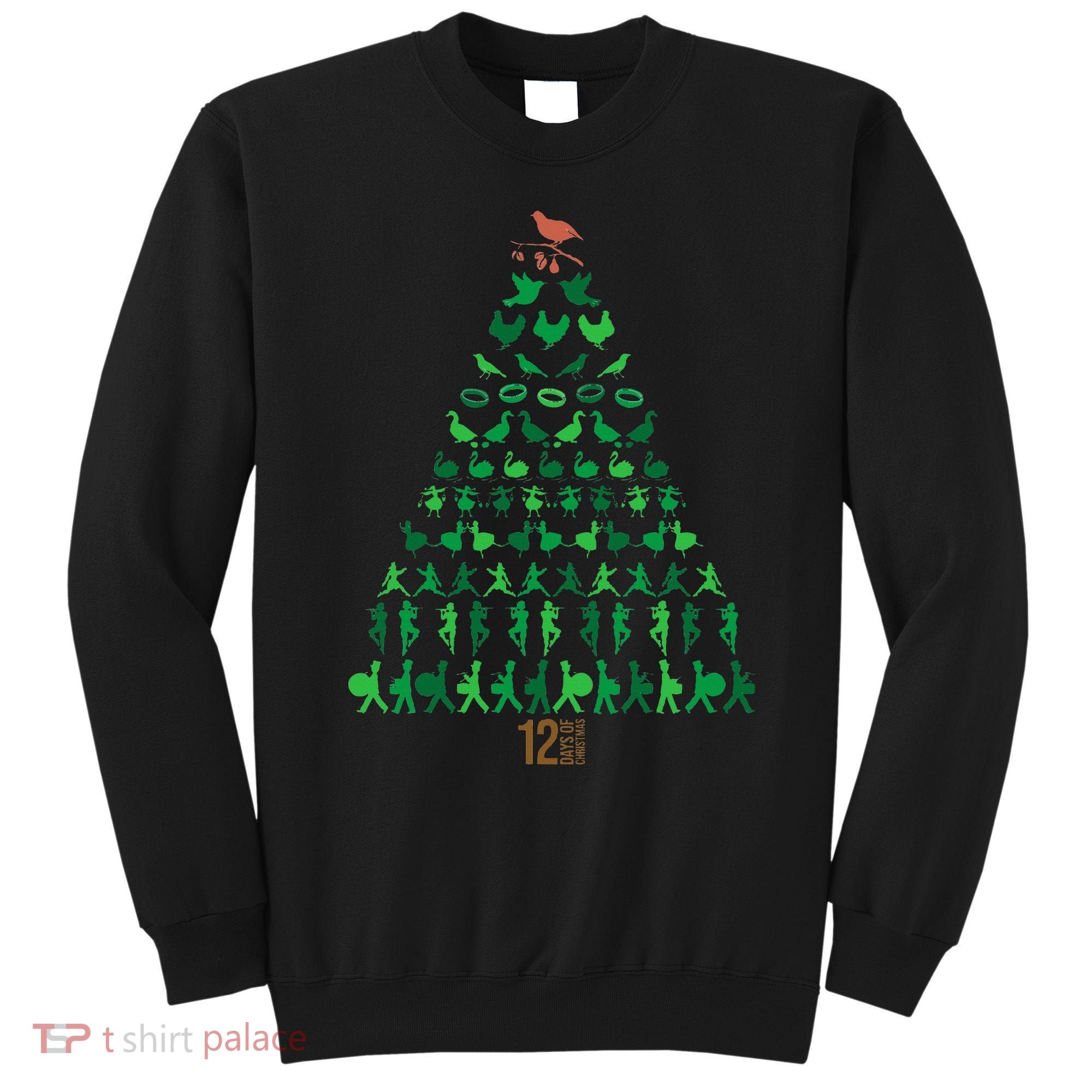 12 Days of Christmas Tree Classic Holiday  Sweatshirt