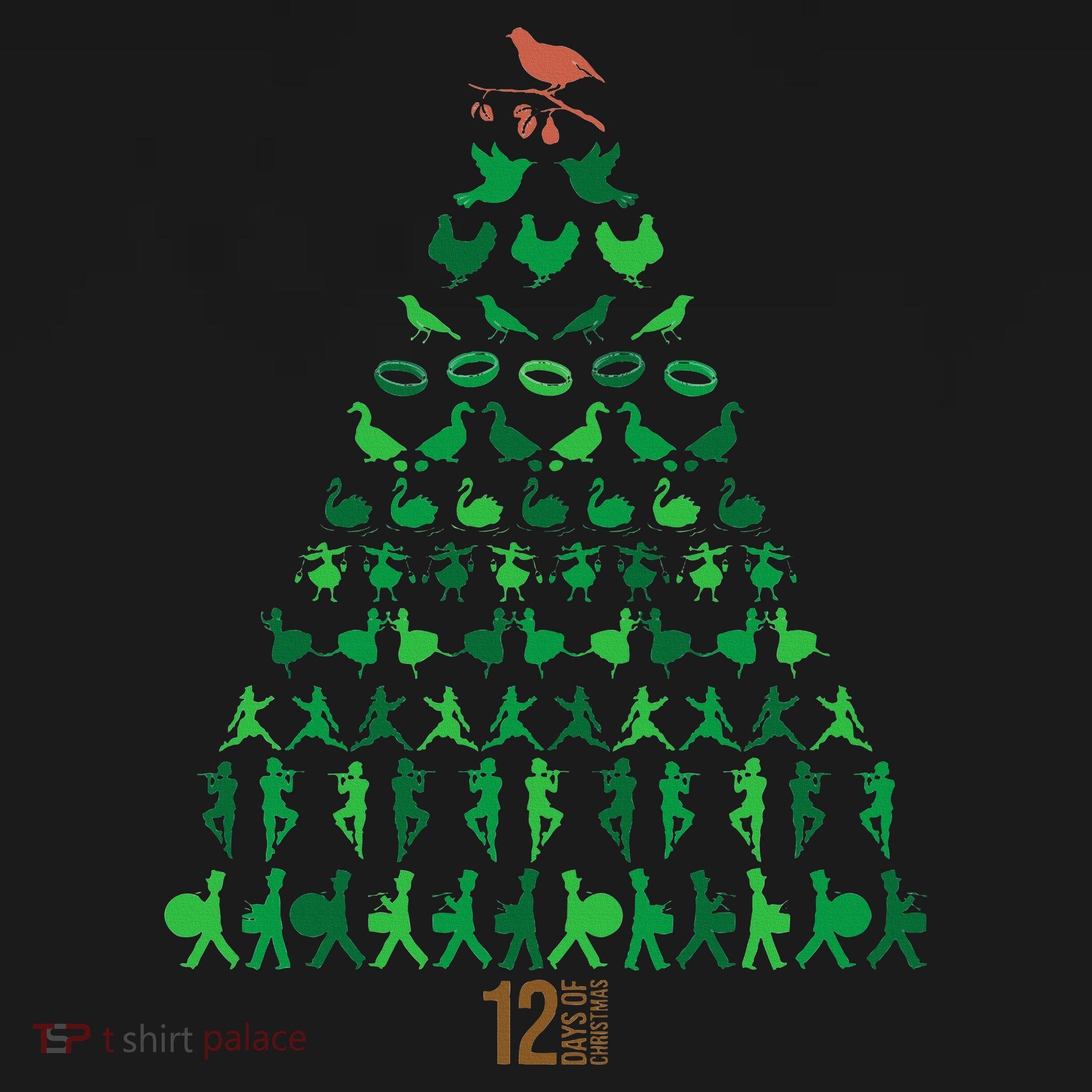 12 Days of Christmas Tree Classic Holiday  Coaster