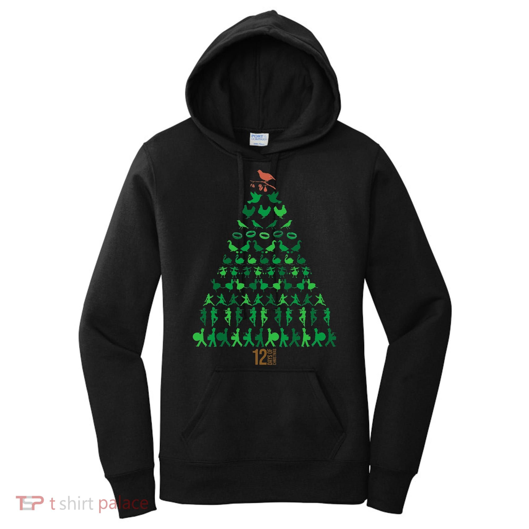 12 Days of Christmas Tree Classic Holiday  Women's Hoodie