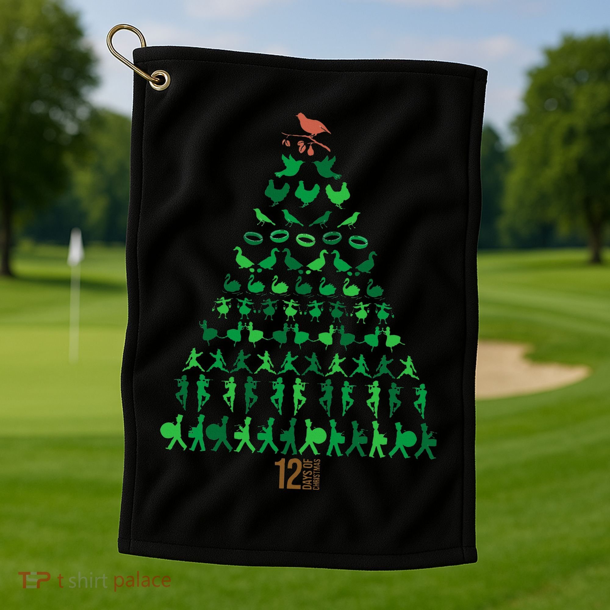 12 Days of Christmas Tree Classic Holiday  Golf Towel