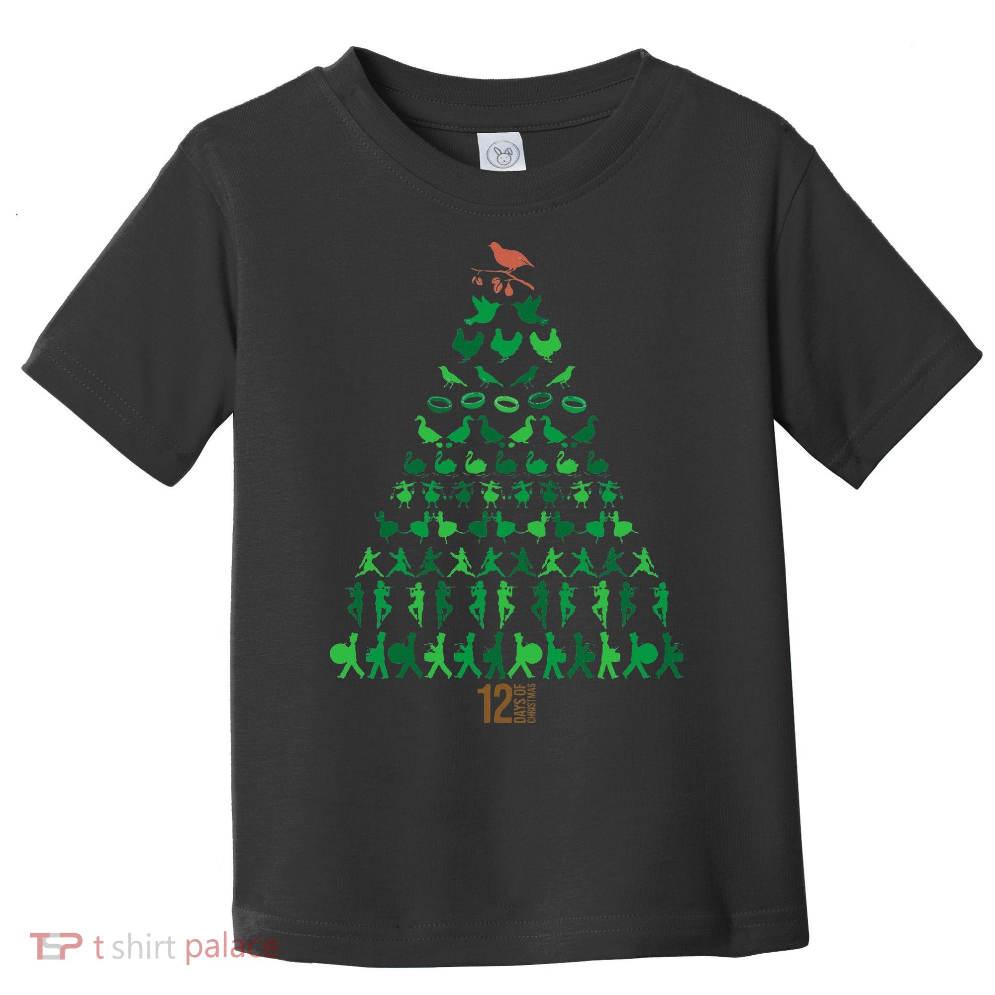 12 Days of Christmas Tree Classic Holiday  Toddler T-Shirt