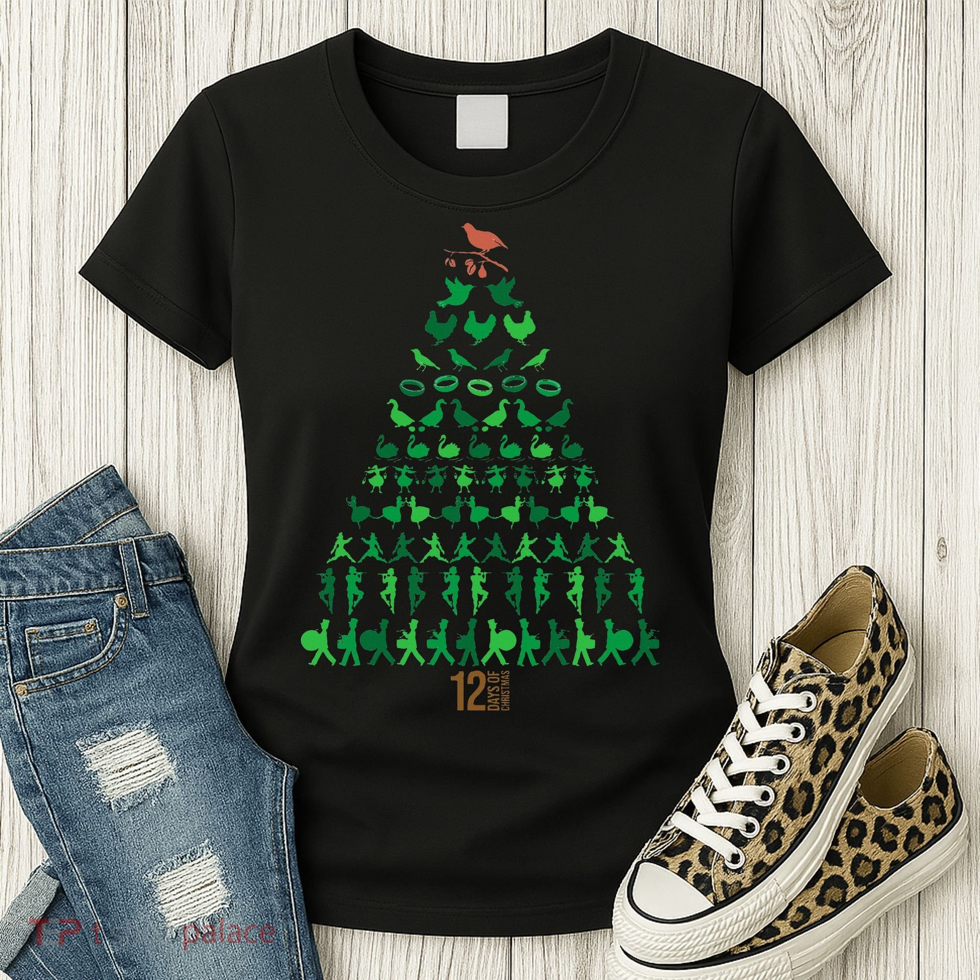 12 Days of Christmas Tree Classic Holiday  Women's T-Shirt