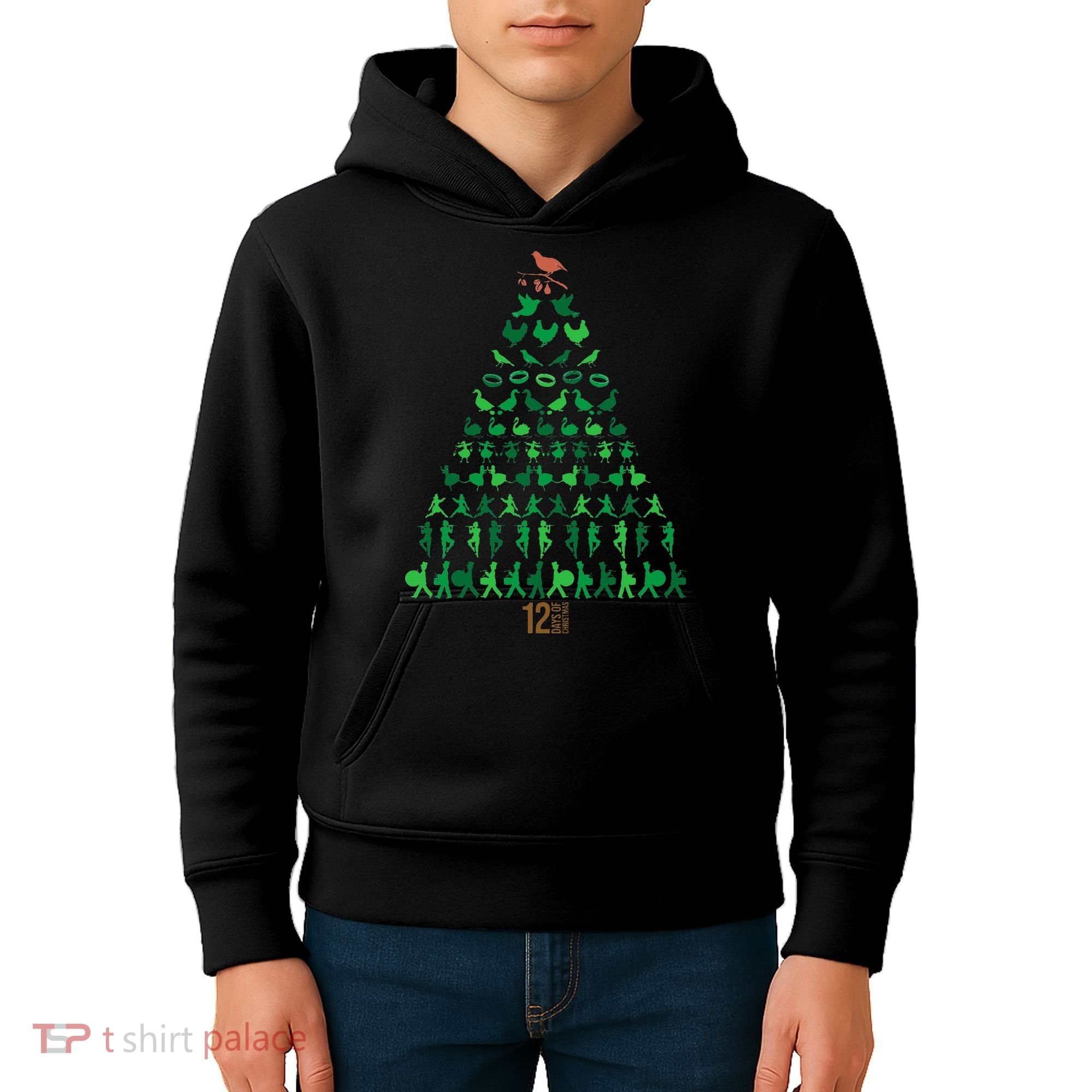 12 Days of Christmas Tree Classic Holiday  Kids Hoodie