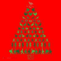 12 Days of Christmas Tree Classic Holiday  Santa Hat thumb 1