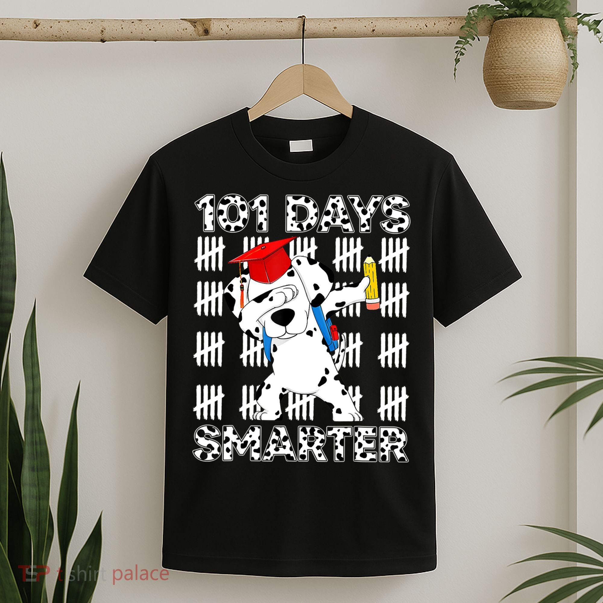 101 Days Of School Dalmatian Dog 100 Days Smarter Teacher T-Shirt