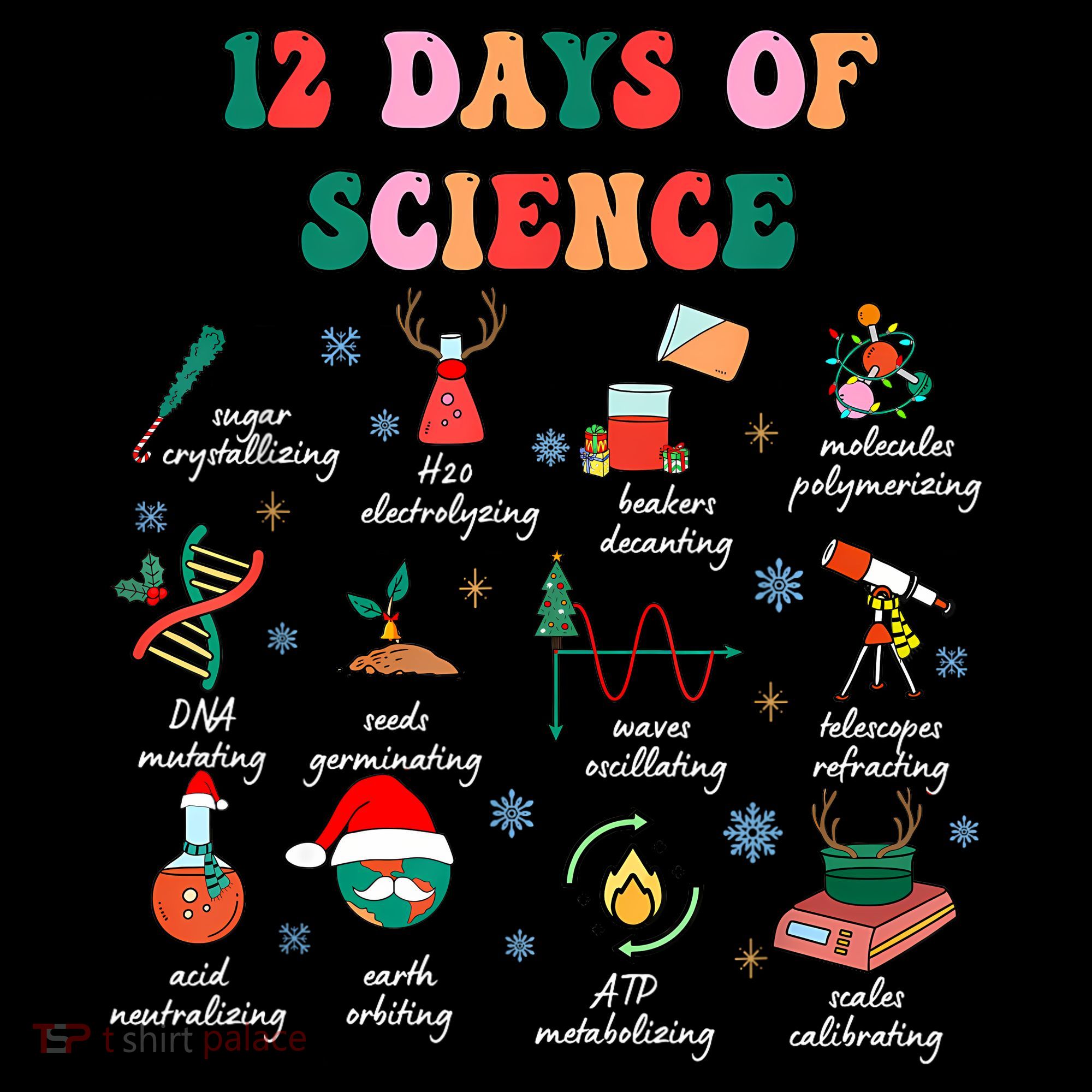 12 Days Of Science Scientist Teacher Christmas Science Xmas Women's Hoodie