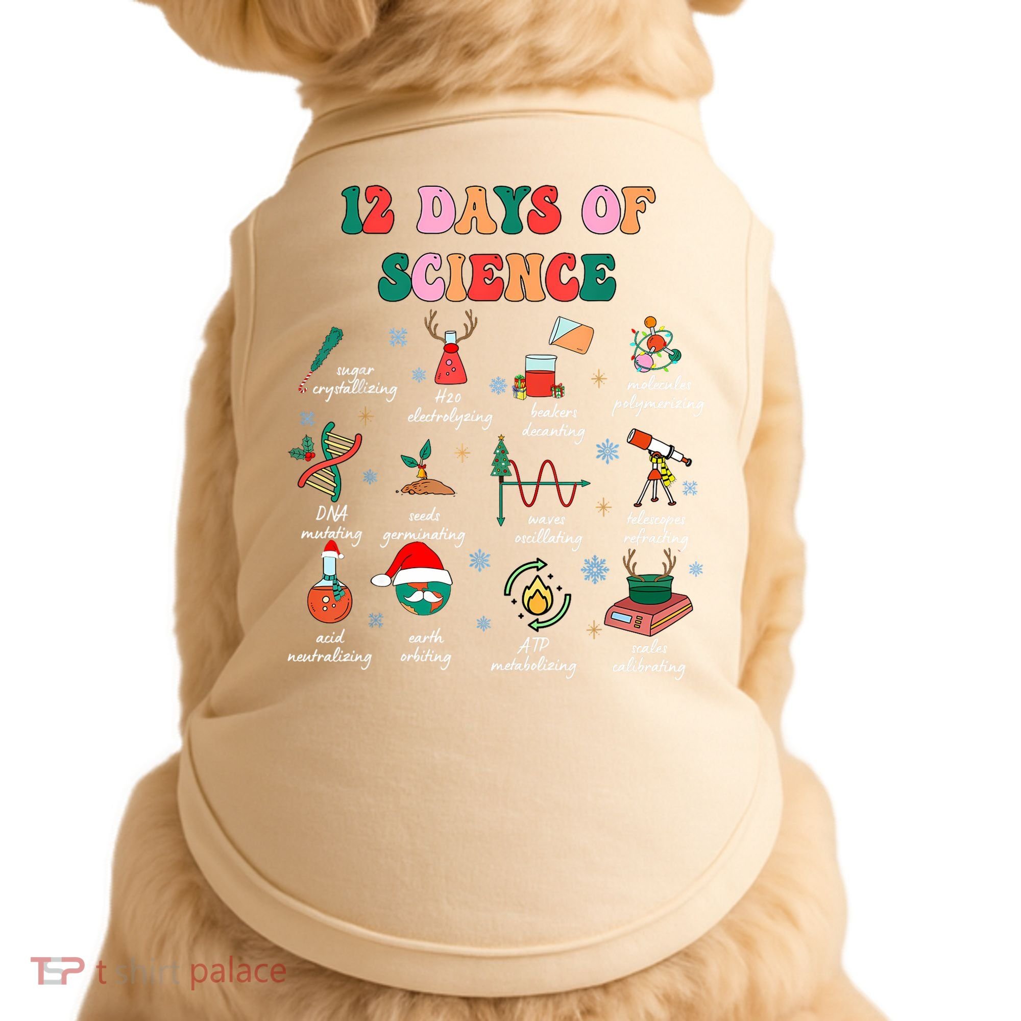 12 Days Of Science Scientist Teacher Christmas Science Xmas Doggie Tank