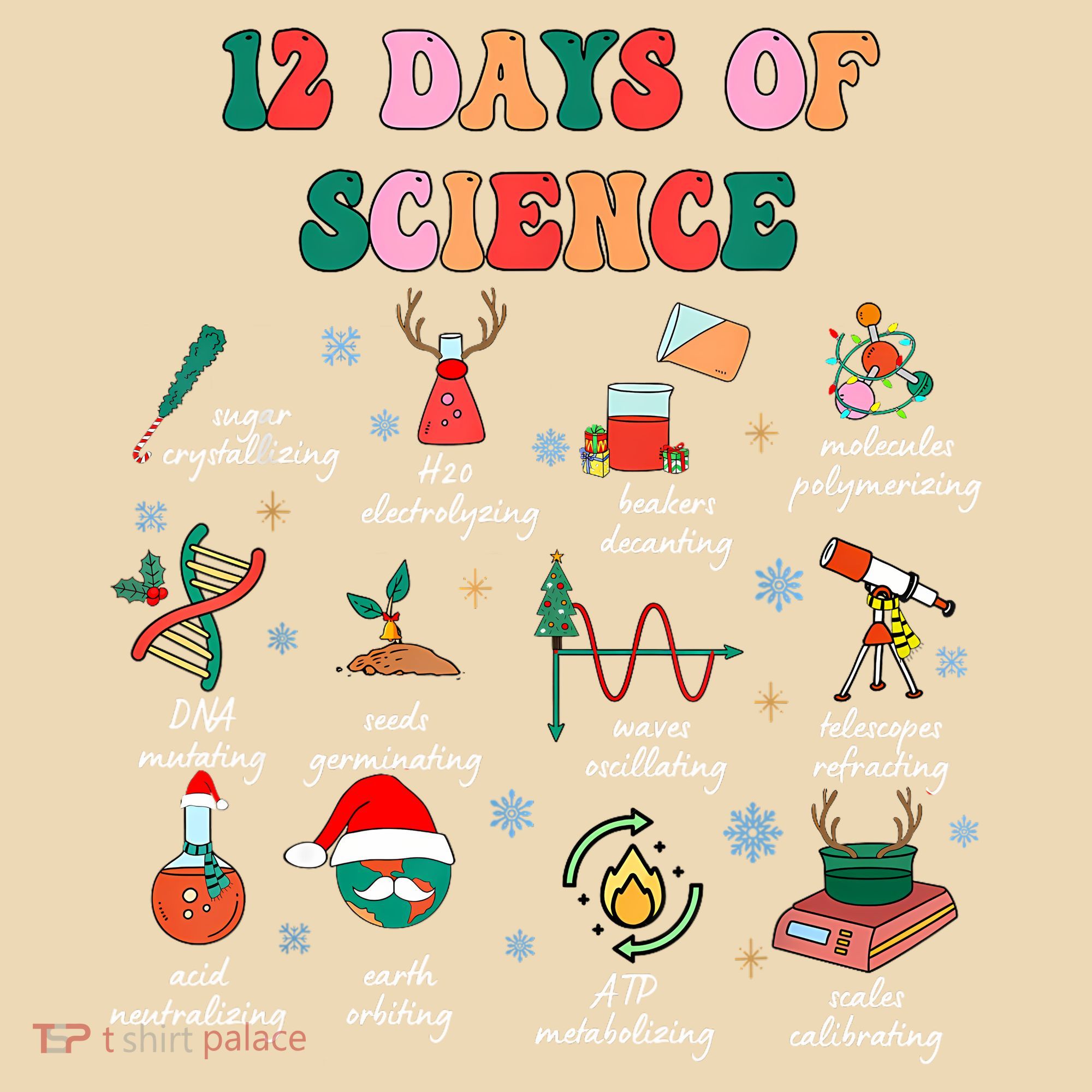 12 Days Of Science Scientist Teacher Christmas Science Xmas Toddler Sweatshirt
