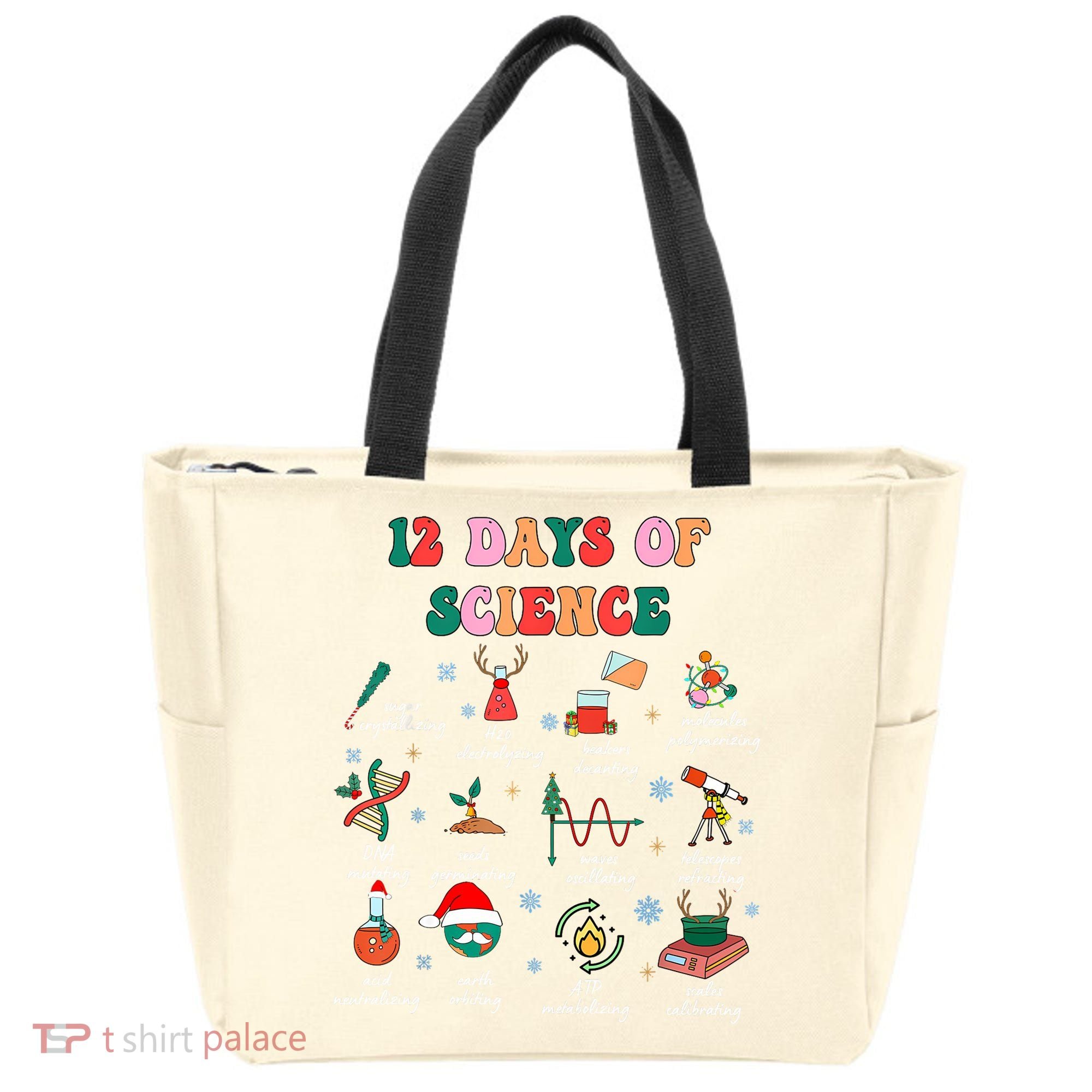 12 Days Of Science Scientist Teacher Christmas Science Xmas Tote Bag