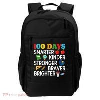 100 Days Of School 100th Day Smarter Stronger Kinder Brighter Braver Backpack thumb 0