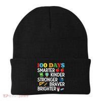 100 Days Of School 100th Day Smarter Stronger Kinder Brighter Braver Beanie thumb 0