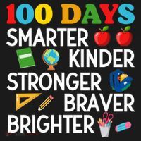 100 Days Of School 100th Day Smarter Stronger Kinder Brighter Braver Polo thumb 3