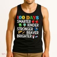 100 Days Of School 100th Day Smarter Stronger Kinder Brighter Braver Tank Top thumb 3