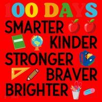 100 Days Of School 100th Day Smarter Stronger Kinder Brighter Braver Santa Hat thumb 1