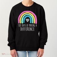 100 Days Of Making A Difference 100th Day Of School Women's Sweatshirt thumb 0