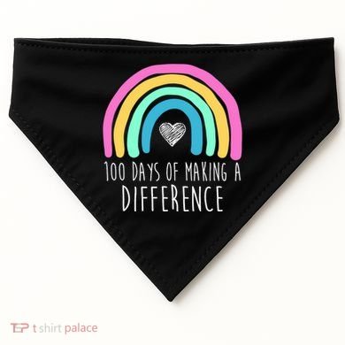 100 Days Of Making A Difference 100th Day Of School USA-Made Doggie Bandana