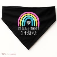 100 Days Of Making A Difference 100th Day Of School USA-Made Doggie Bandana thumb 0