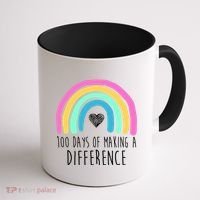 100 Days Of Making A Difference 100th Day Of School Coffee Mug thumb 1