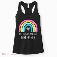 100 Days Of Making A Difference 100th Day Of School Women's Tank Top thumb 0