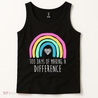100 Days Of Making A Difference 100th Day Of School Tank Top thumb 2