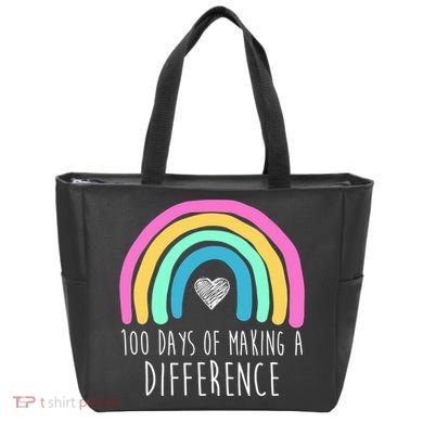 100 Days Of Making A Difference 100th Day Of School Tote Bag