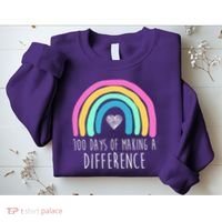 100 Days Of Making A Difference 100th Day Of School Sweatshirt thumb 2