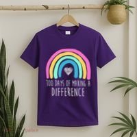 100 Days Of Making A Difference 100th Day Of School T-Shirt thumb 2