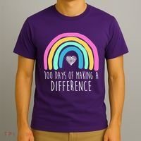 100 Days Of Making A Difference 100th Day Of School T-Shirt thumb 3